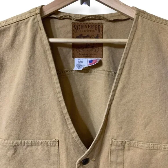 Vintage Schaefer Outfitters Brushcloth Vest Sz 3XL Western Cowboy Workwear Y2K - Picture 9 of 10